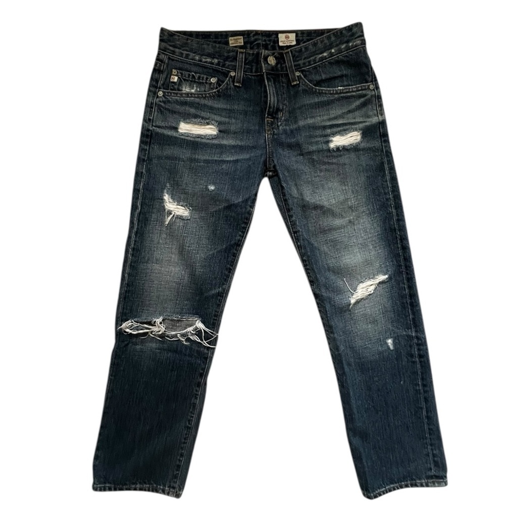 AG Adriano Goldschmied Women’s Dark Blue Distressed Jeans 25